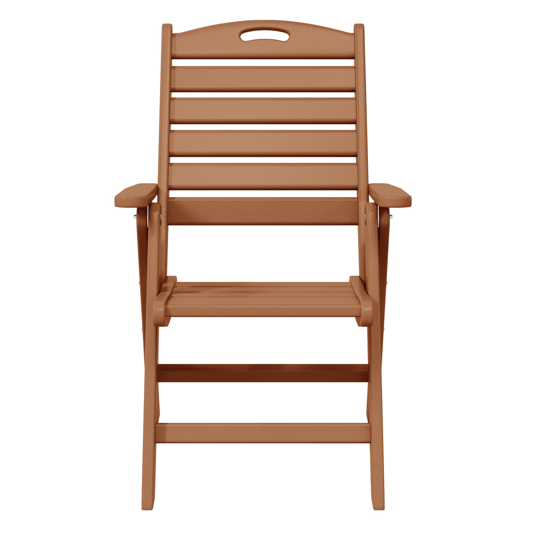 Malibu HDPE Adjustable Highback Folding Patio Dining Chair