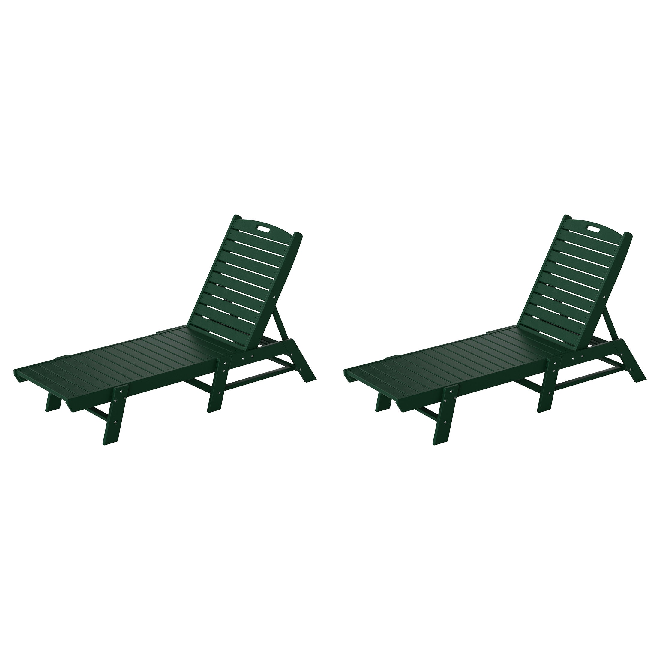 Malibu Poly Reclining Outdoor Patio Chaise Lounge Chair Adjustable (Set of 2)