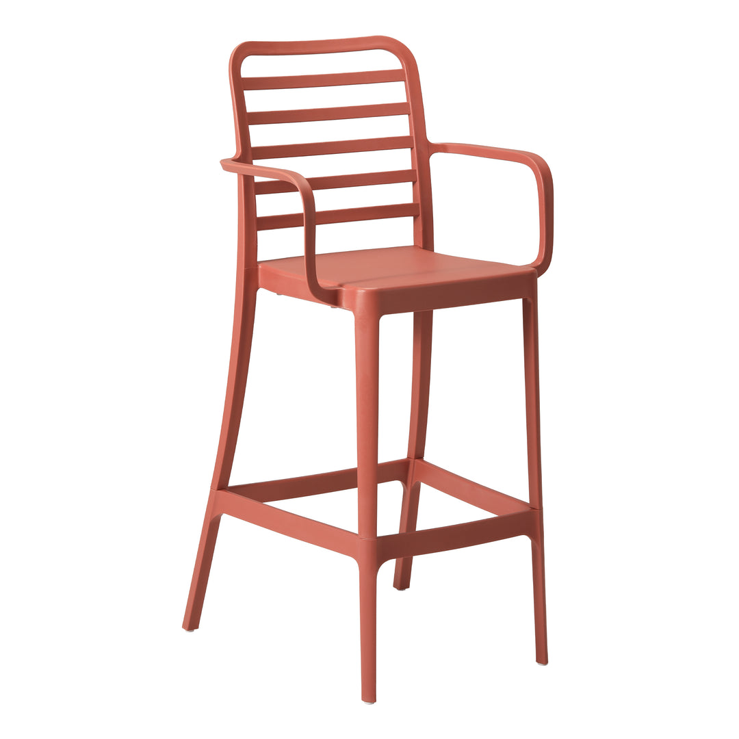 Playa 29.5" Outdoor Polypropylene Plastic Patio Bar Height Stools (Set of 2)