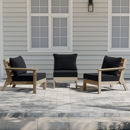 Avalon Outdoor Patio HDPE Sectional Sofa with Patio Cushions