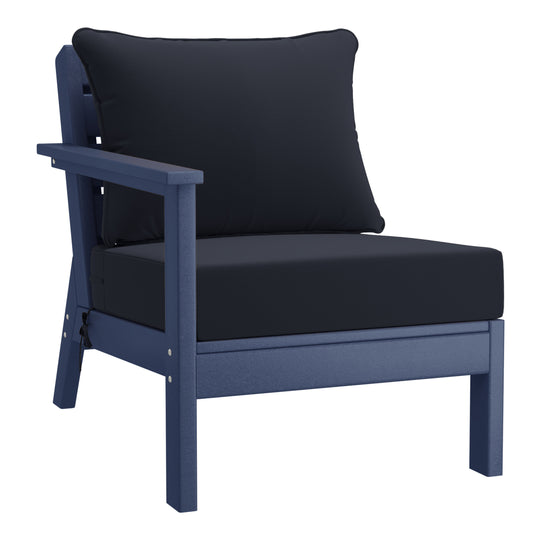 Avalon Outdoor Patio HDPE Sectional Sofa with Patio Cushions