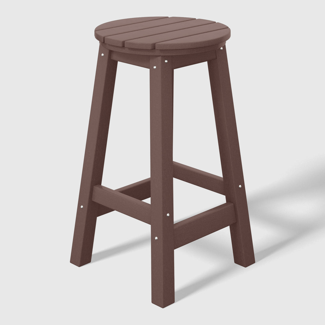 Malibu 24" HDPE Outdoor Patio Round Counter Height Bar Stool
