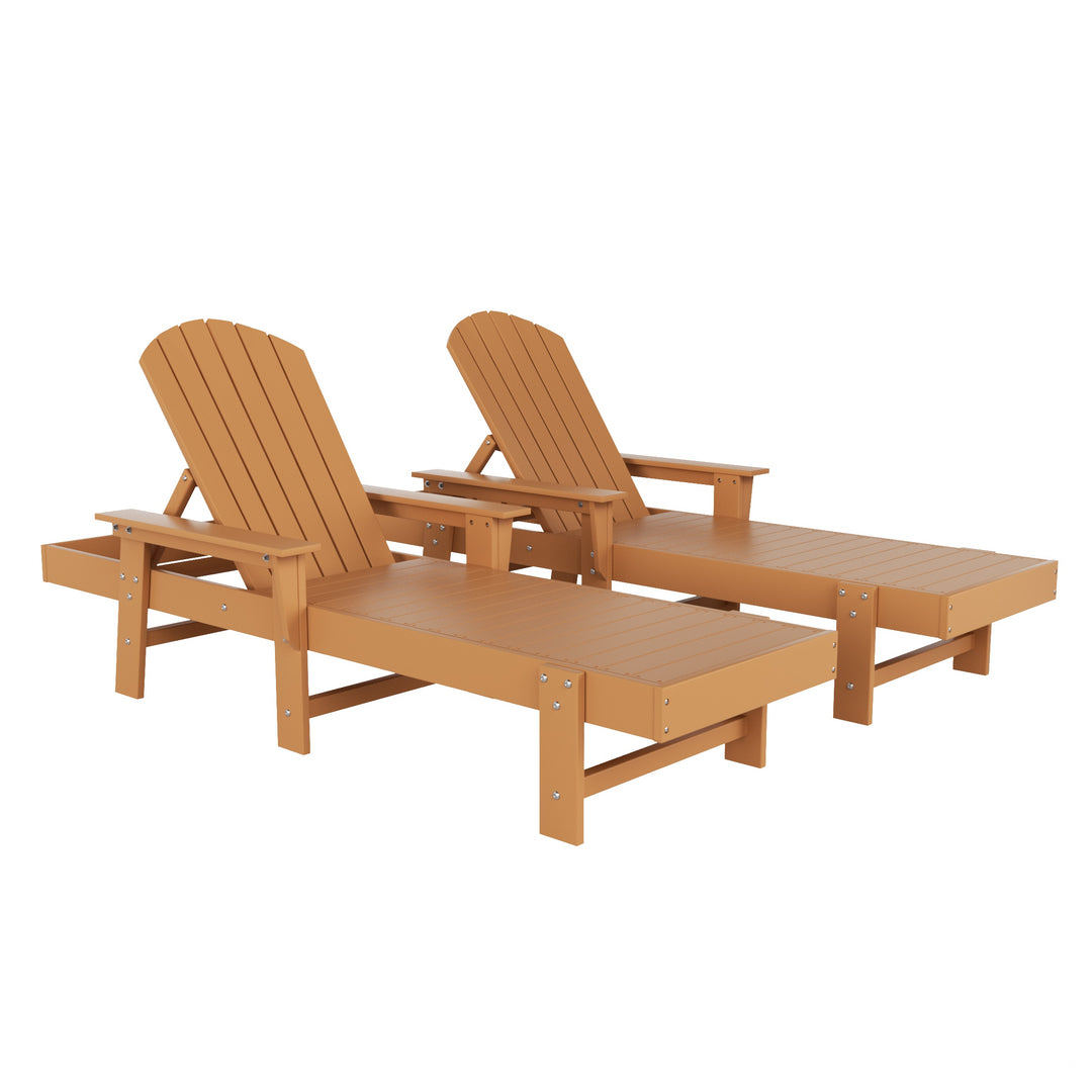 Dylan 2 Piece Adirondack Poly Reclining Chaise Lounge With Arms