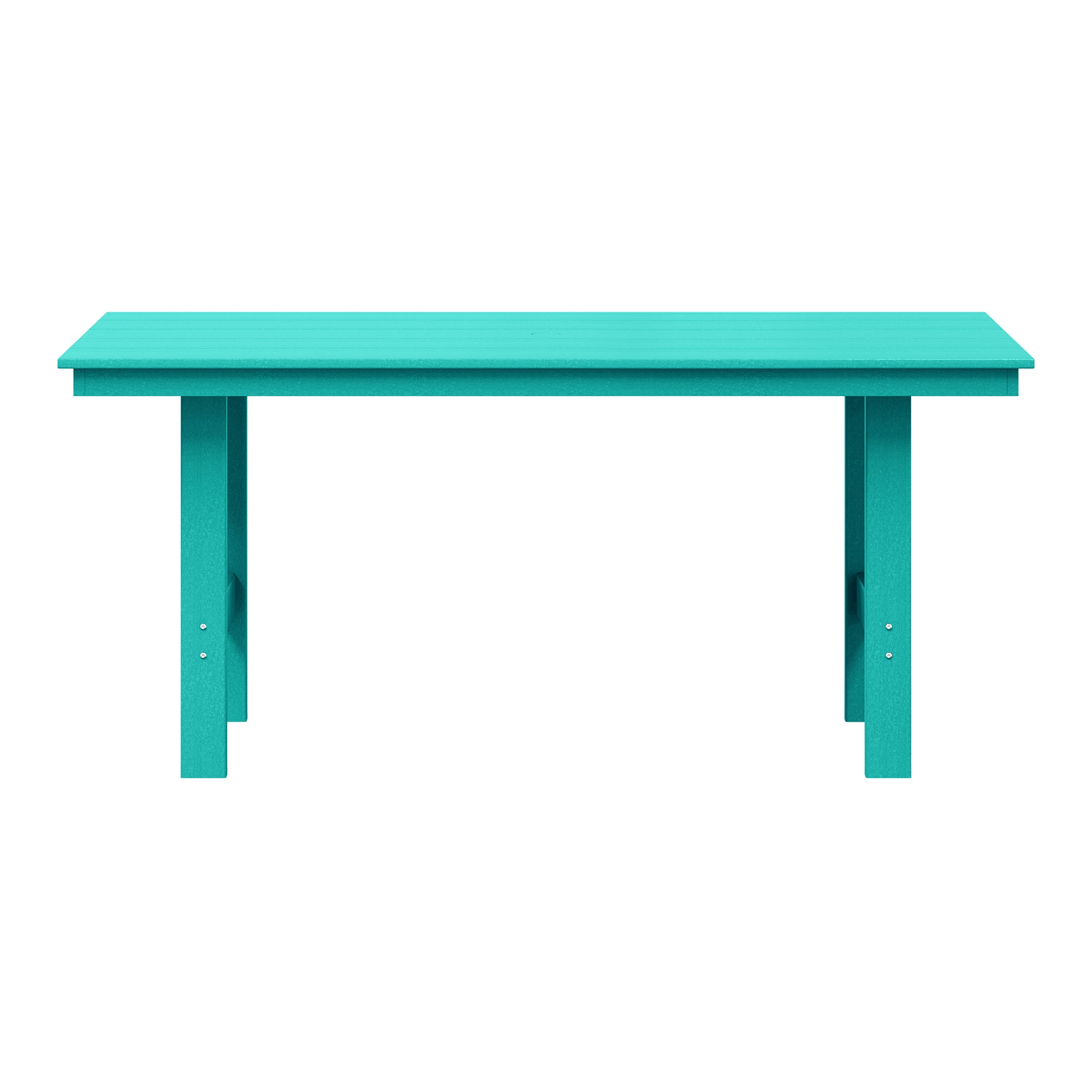 Ashore Outdoor Modern HDPE 66" Wide Rectangle Patio Dining Table for 6