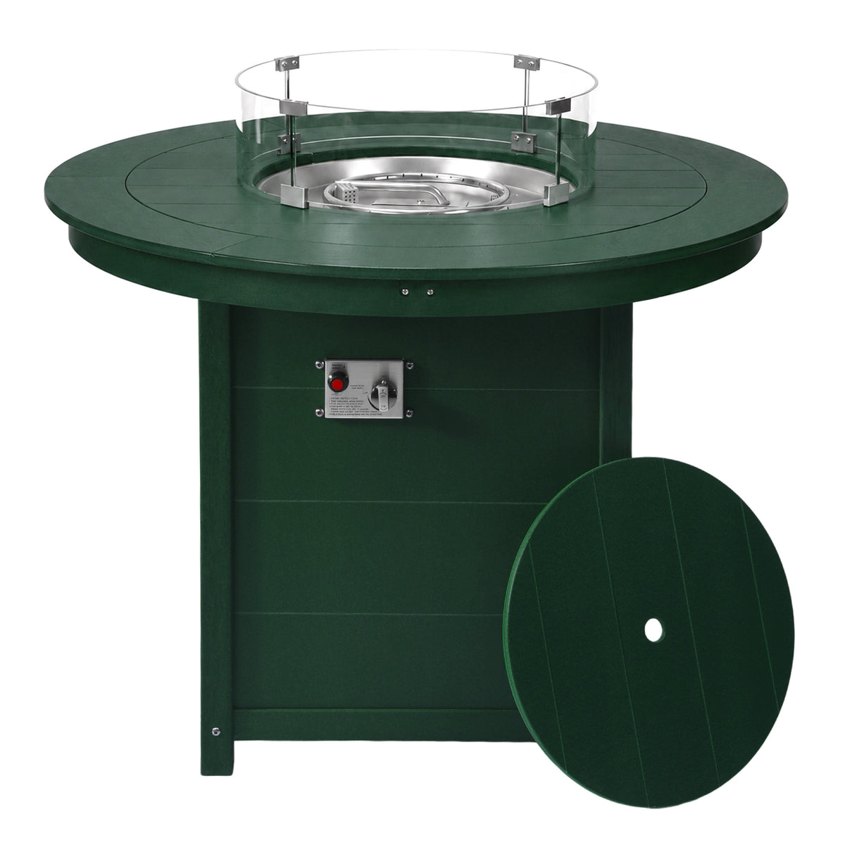 Helios 47" Modern Outdoor Patio Propane Round Counter Height Fire Pit Table