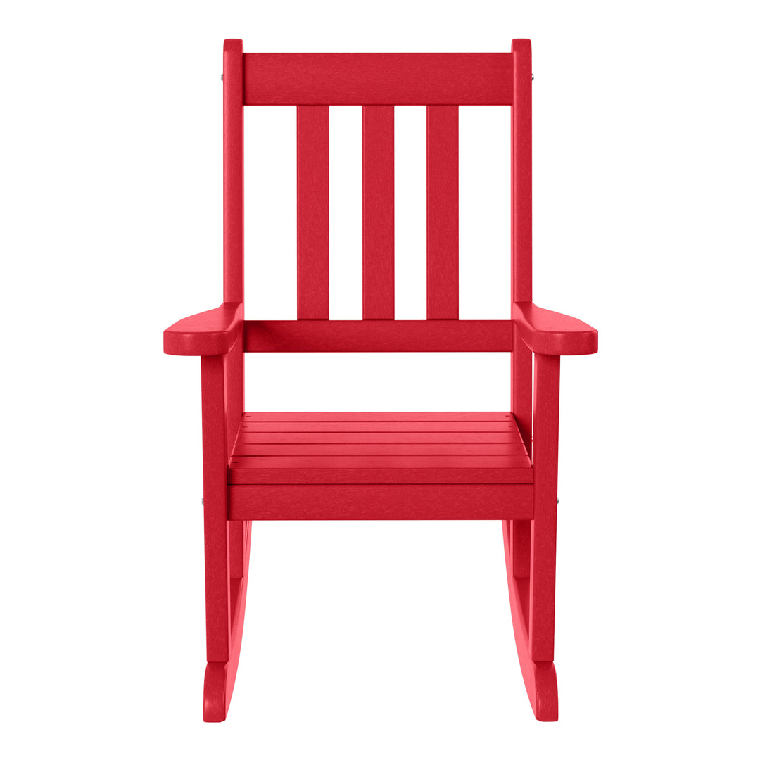 Malibu Outdoor HDPE Plastic Preschool Toddler Rocking Chairs (Set of 2)