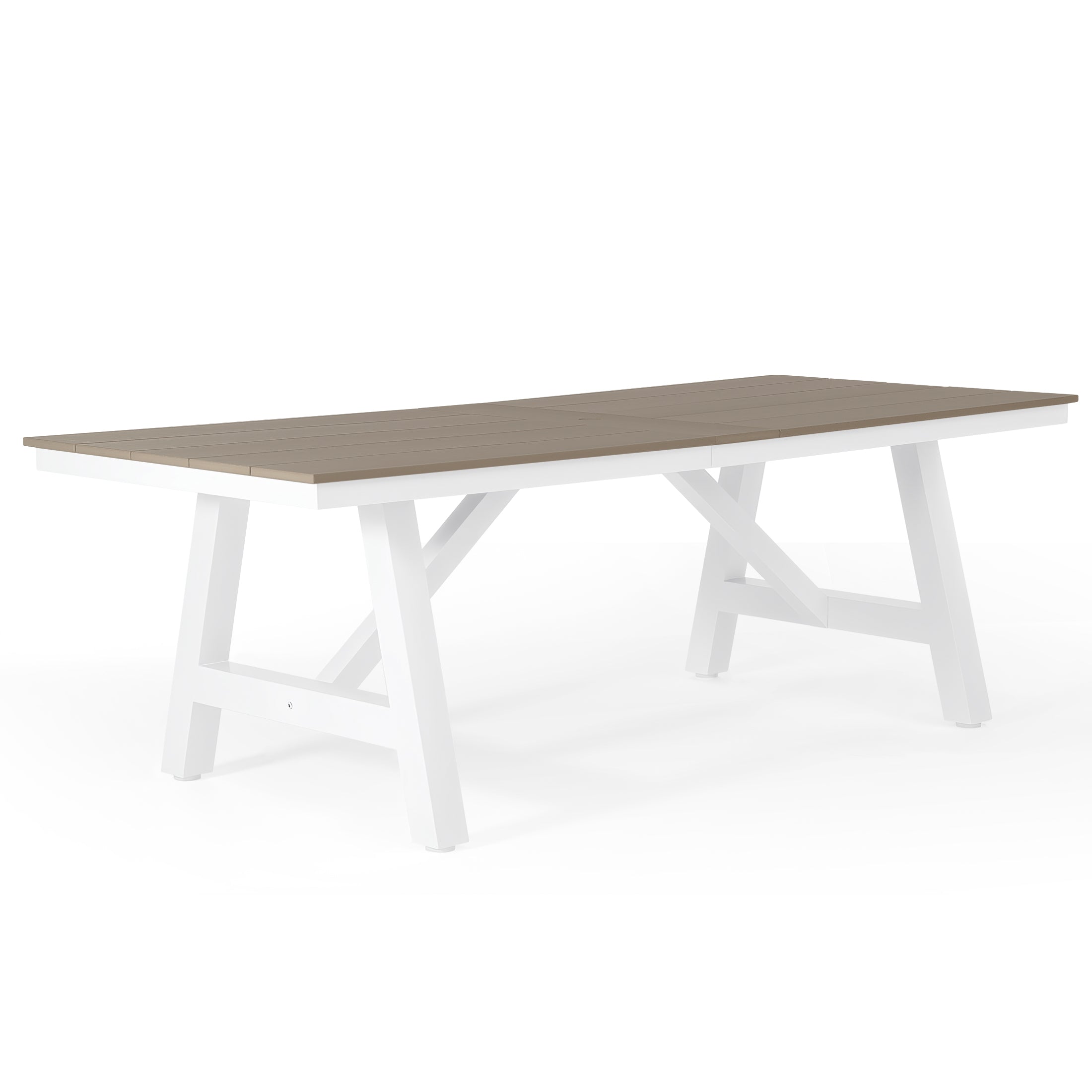 Cape May 7-Piece HDPE Outdoor Furniture Patio Dining Table With Umbrella Hole and Chairs Set For 6