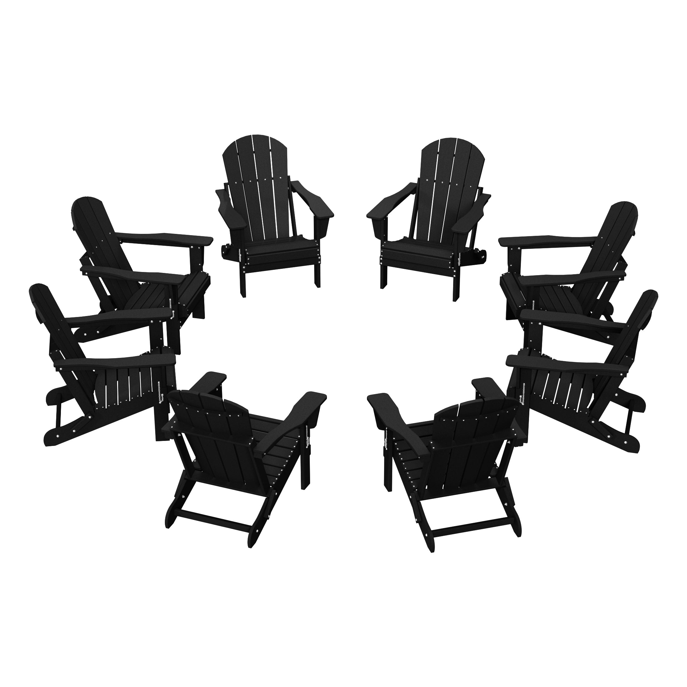 Malibu HDPE Outdoor Patio Folding Poly Adirondack Chair