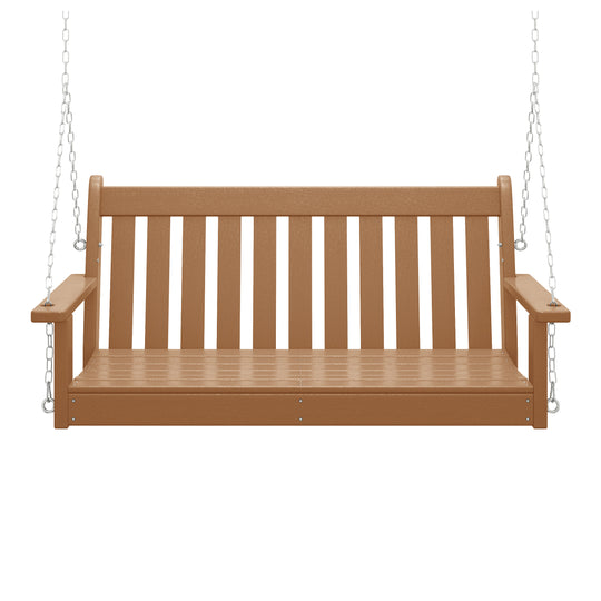 Malibu Outdoor Patio HDPE Hanging Front Porch Swing Bench