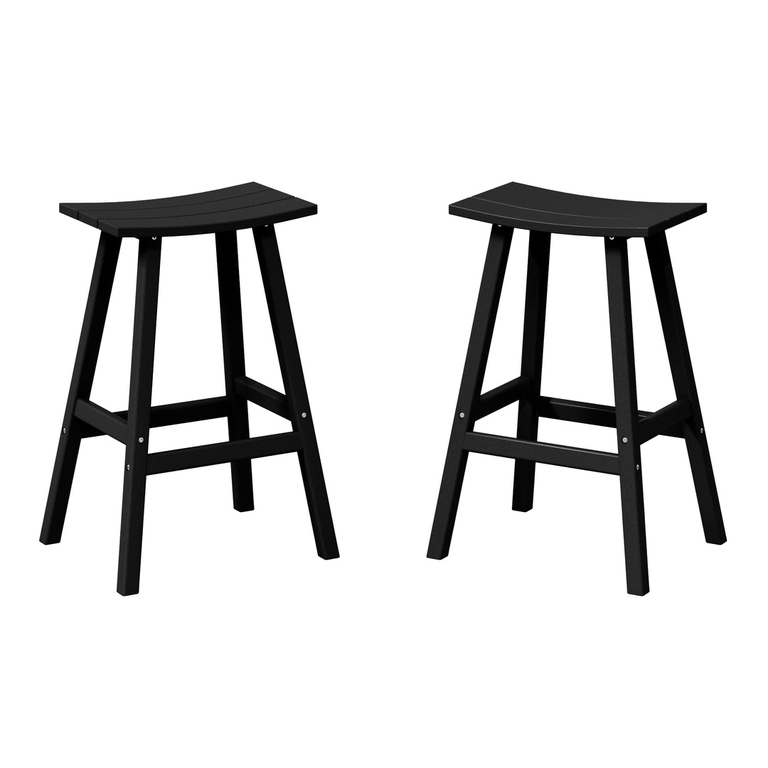 Malibu 2 piece set of 29" height Outdoor / Patio Saddle bar stools