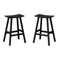 Malibu 29" HDPE Outdoor Patio Bar Height Bar Stools (Set of 2)