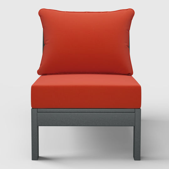 Avalon Outdoor HDPE Deep Seating Modular Armless Patio Chair with Patio Cushions