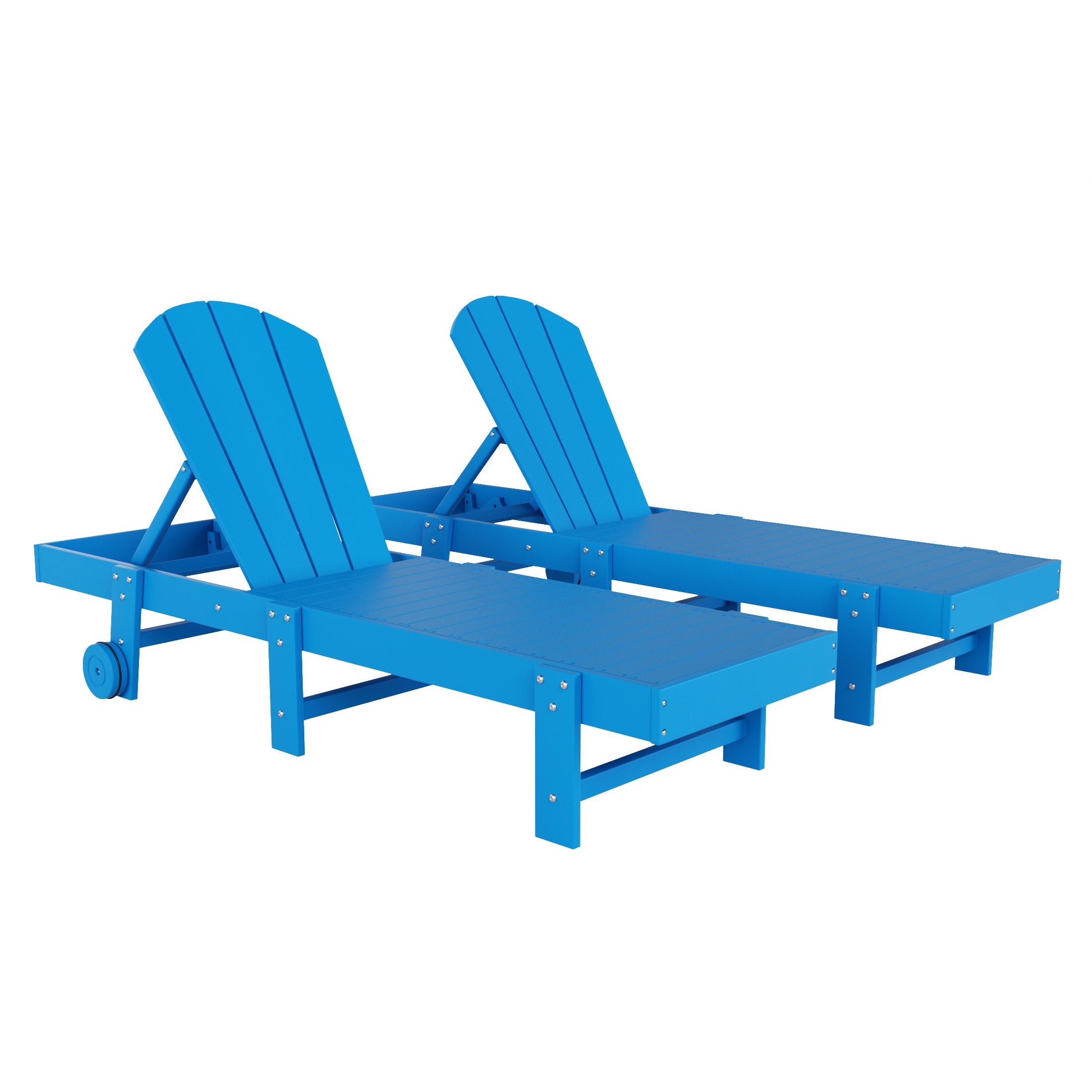 Malibu Adirondack Poly Reclining Chaise Lounge With Wheels (Set Of 2)