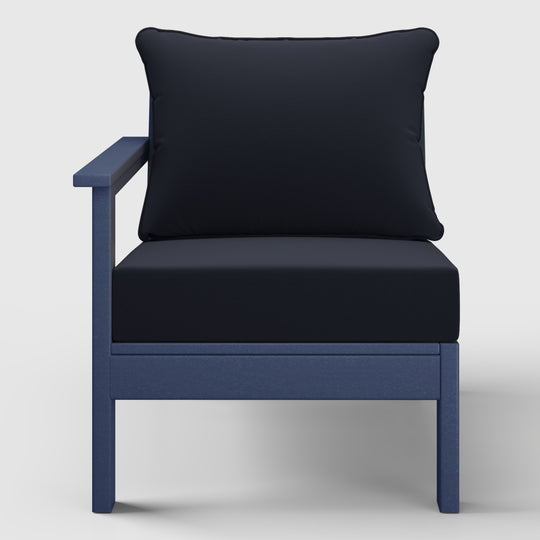 Avalon Outdoor Patio HDPE Left Arm Sectional Corner Club Chair with Patio Cushions