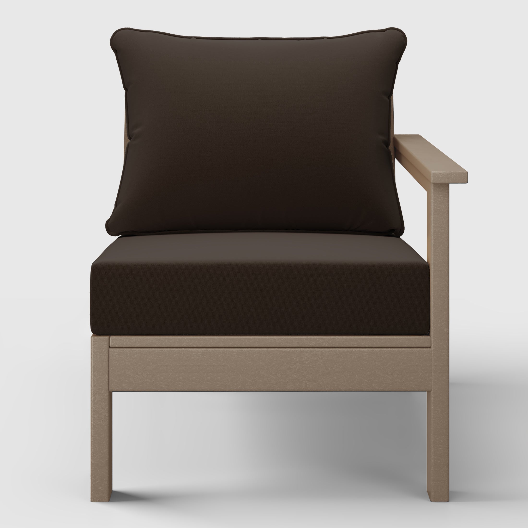 Avalon Outdoor Patio HDPE Right Arm Sectional Corner Club Chair with Patio Cushions