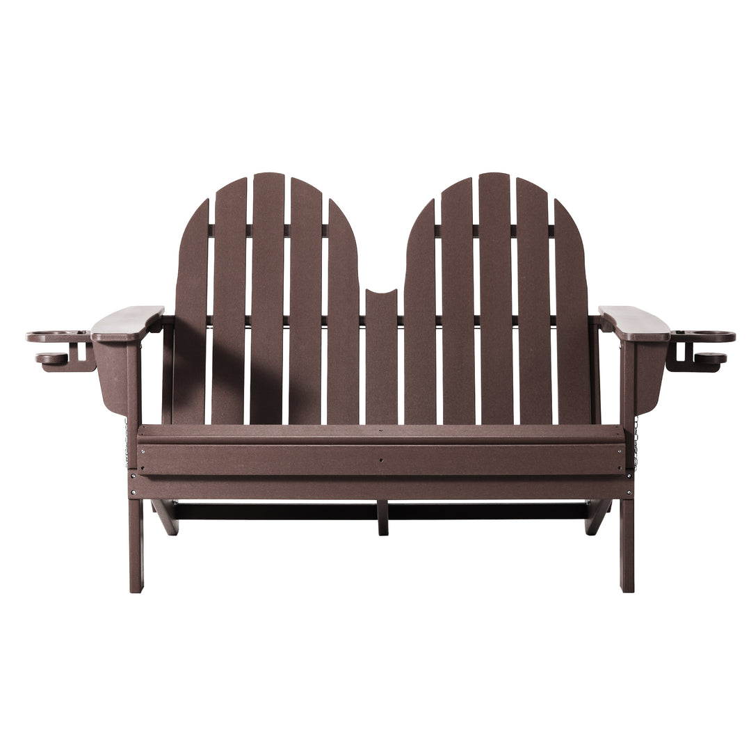 St. Augustine Outdoor Patio 49" HDPE Folding Adirondack Garden Bench