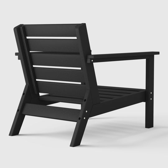 Avalon Outdoor Modern HDPE Patio Club Chair with Deep Seat Cushions