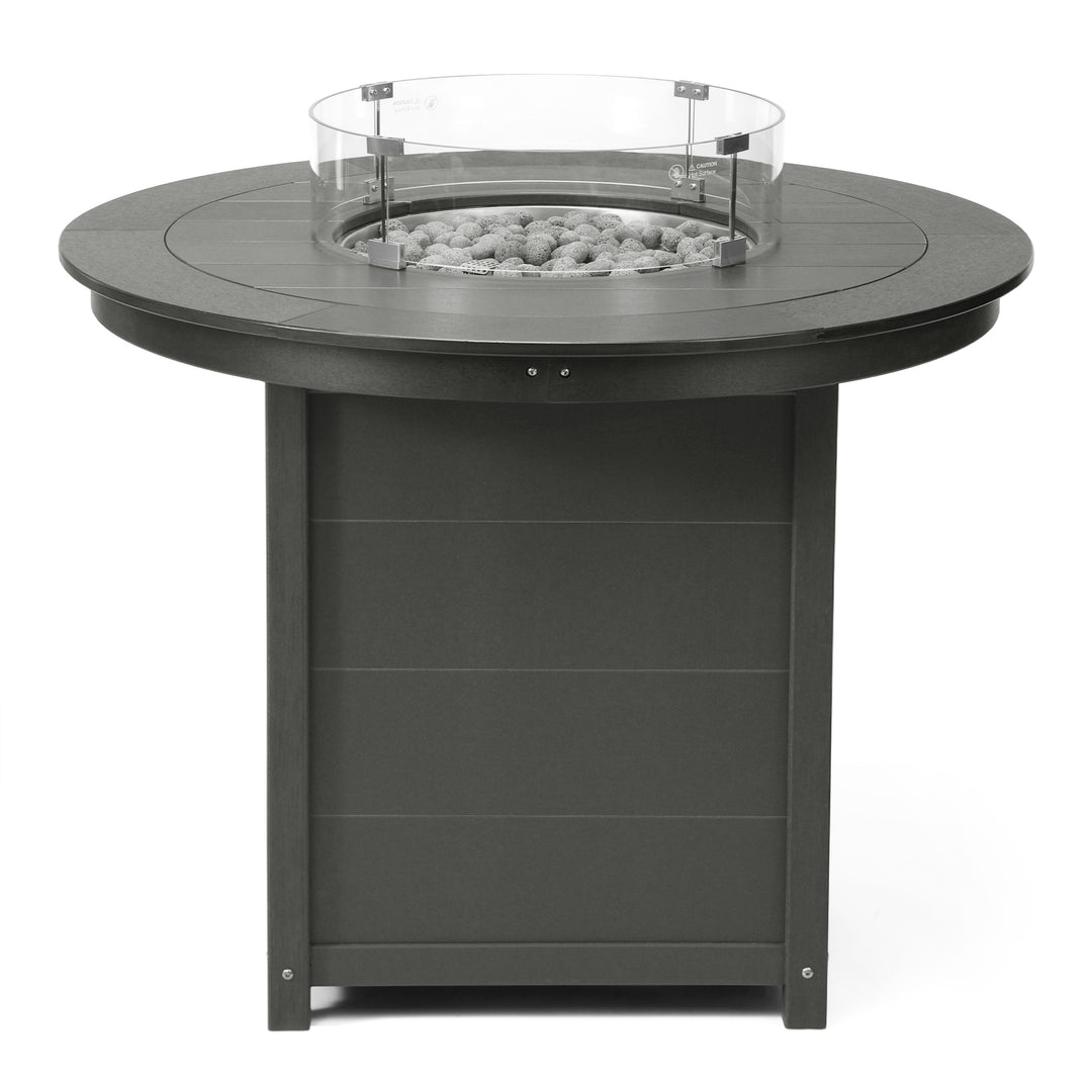 Helios 47" Modern Outdoor Patio Propane Round Counter Height Fire Pit Table