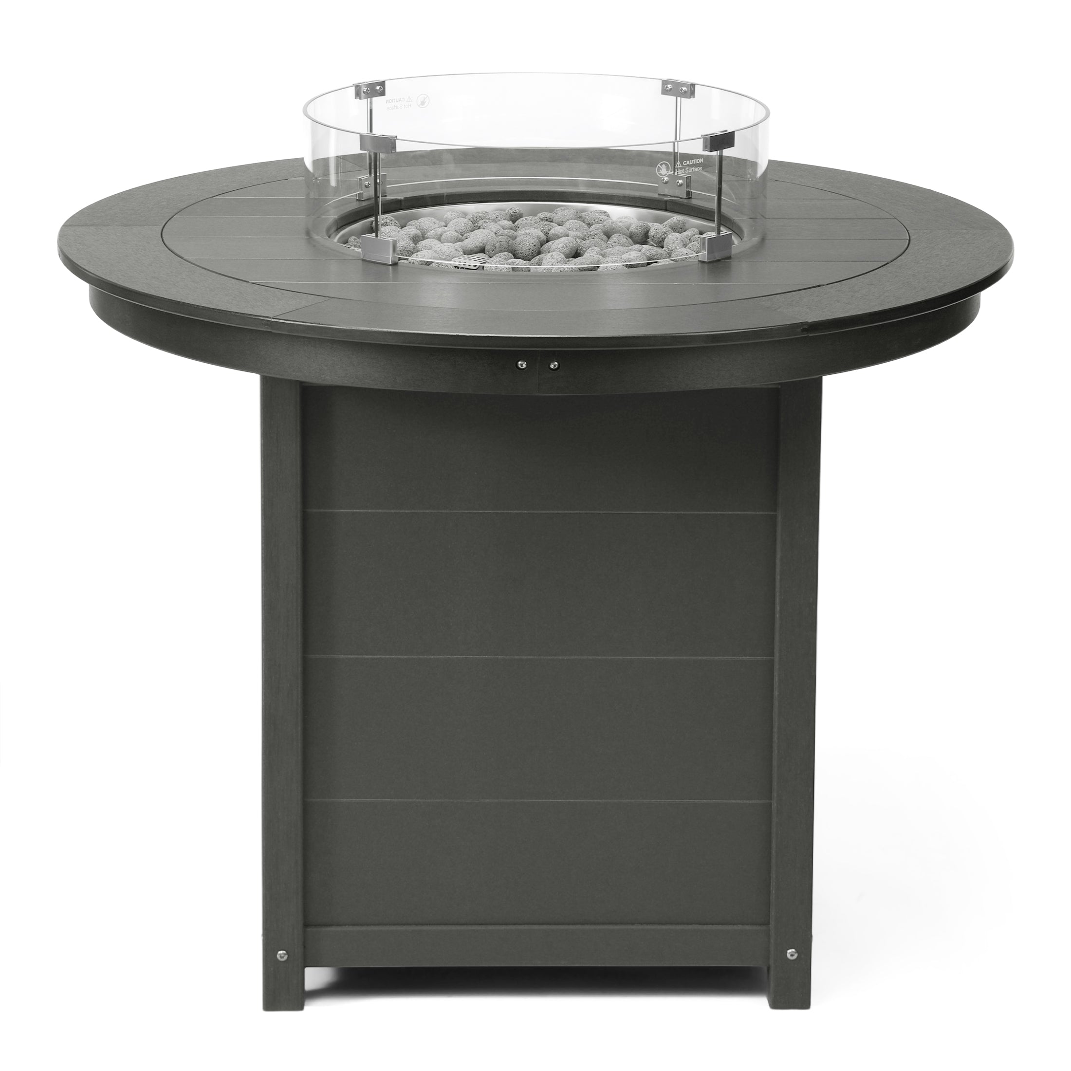 Helios 47" Modern Outdoor Patio Propane Round Counter Height Fire Pit Table