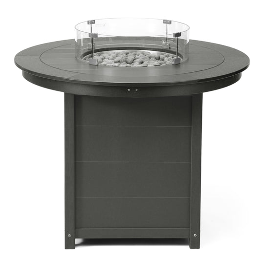 Helios 47" Modern Outdoor Patio Propane Round Counter Height Fire Pit Table