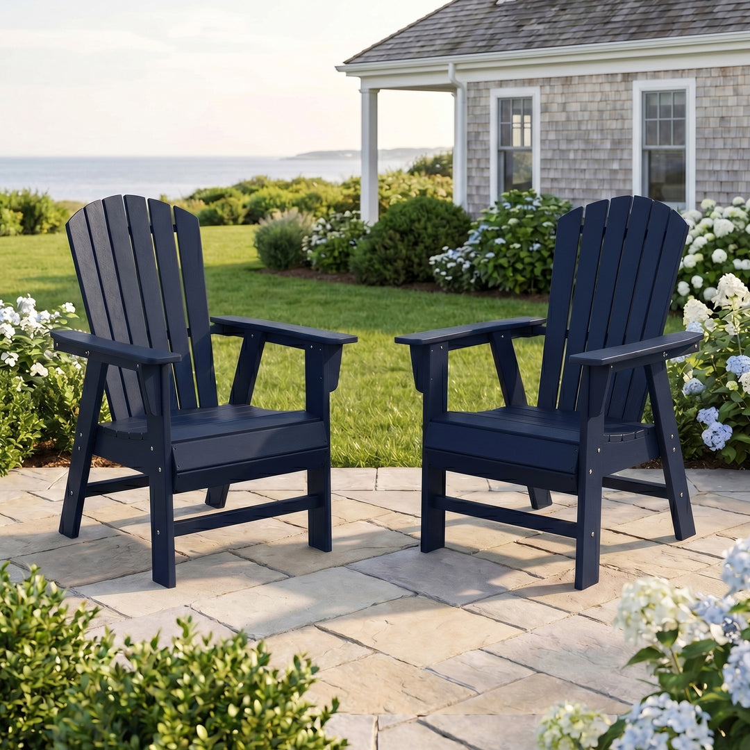 Dylan Outdoor Modern HDPE Adirondack Patio Dining Chairs (Set of 2)