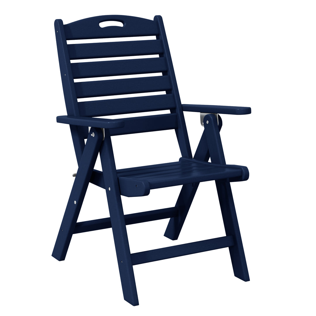Malibu 5-Piece HDPE Square Patio Dining Table Set with Foldable Chairs
