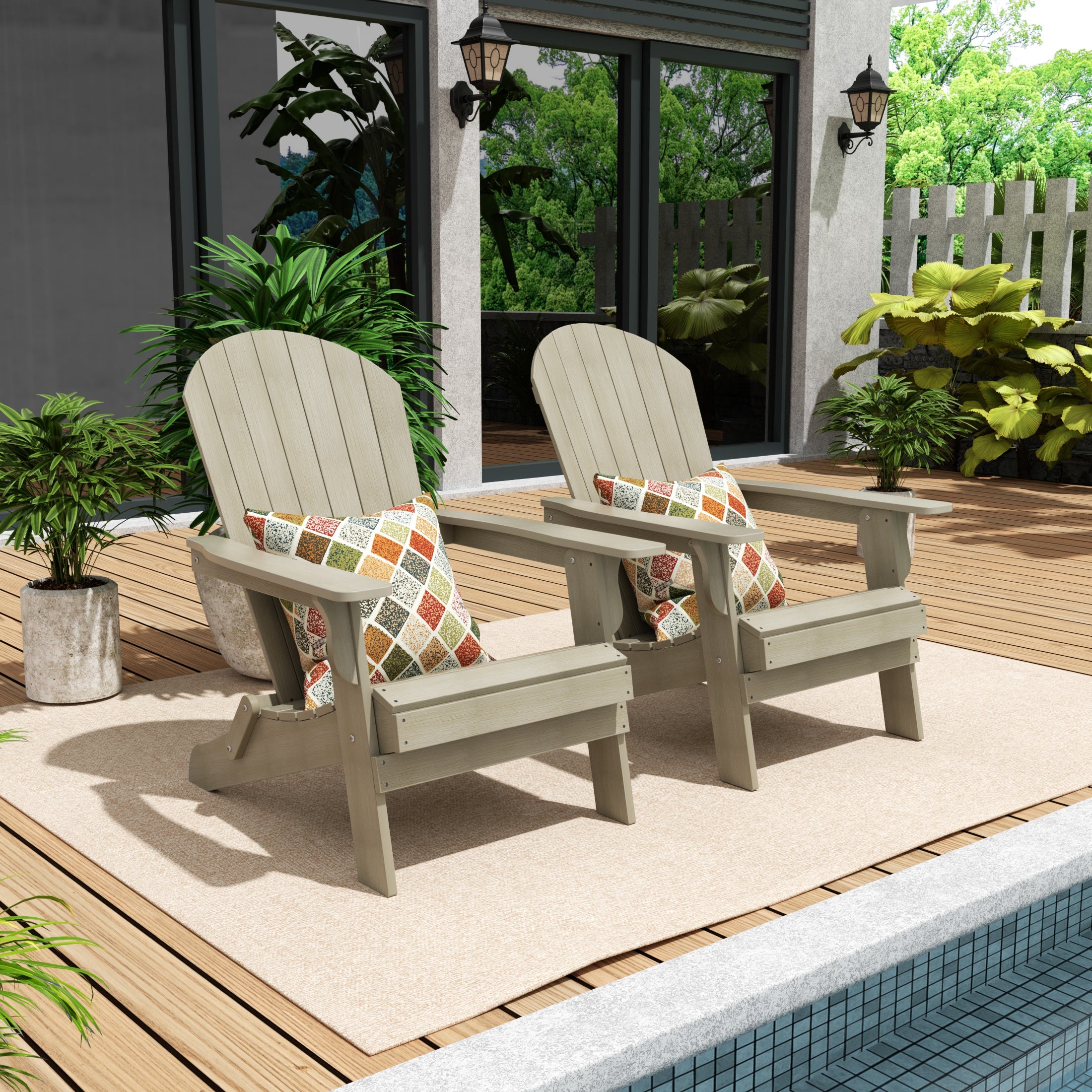 Tuscany Outdoor Folding Adirondack Seashell Chair (Set of 2)