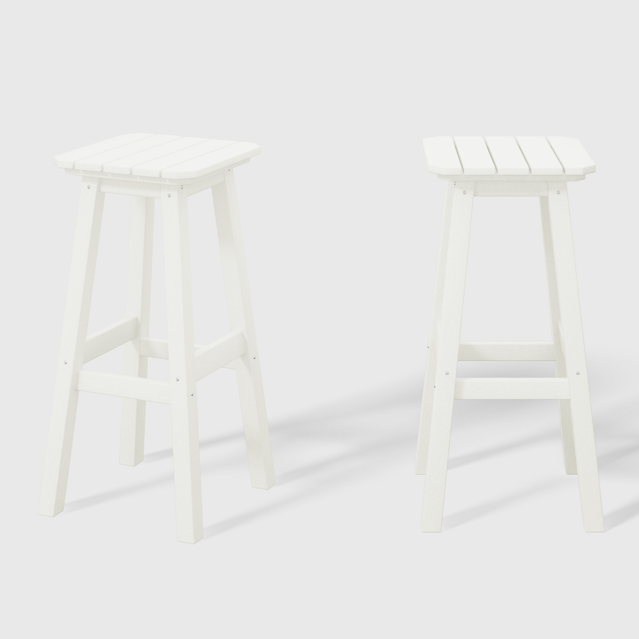Malibu 29" HDPE Outdoor Patio Square Bar Stools (Set of 2)