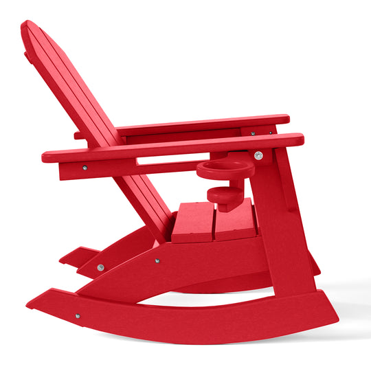 Malibu Outdoor HDPE Plastic Preschool Toddler Classic Adirondack Rocking Chairs (Set of 2)