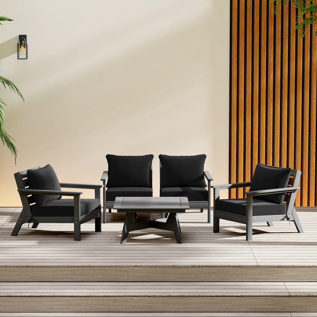 Avalon Outdoor 5-Piece Modular Sectional Patio Furniture Sofa Set