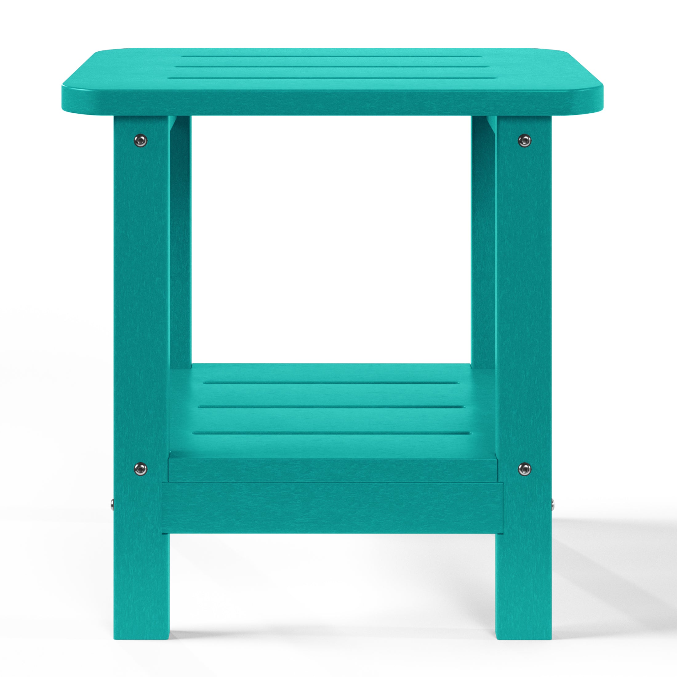 Aruba 2-Tier Outdoor HDPE Modern Adirondack Square Patio Side Table