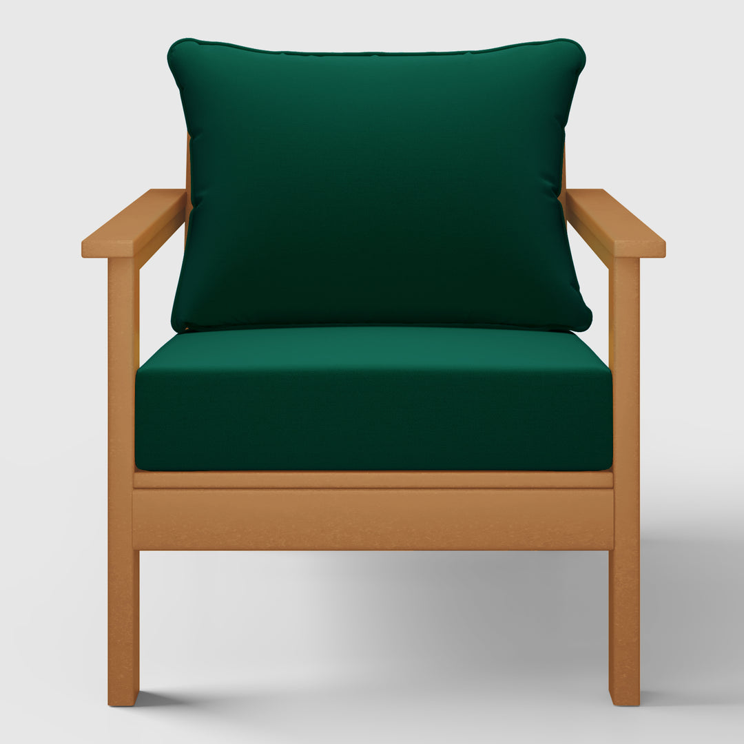 Avalon Outdoor Modern HDPE Patio Club Chairs with Deep Seat Cushions (Set of 2)