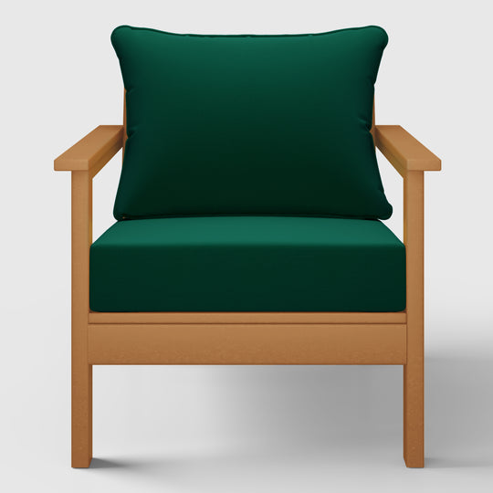 Avalon Outdoor Modern HDPE Patio Club Chairs with Deep Seat Cushions (Set of 2)