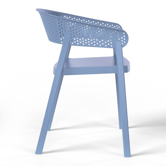 Playa 5-Piece Modern Patio Round Dining Table Set with Stackable Patio Dining Chairs