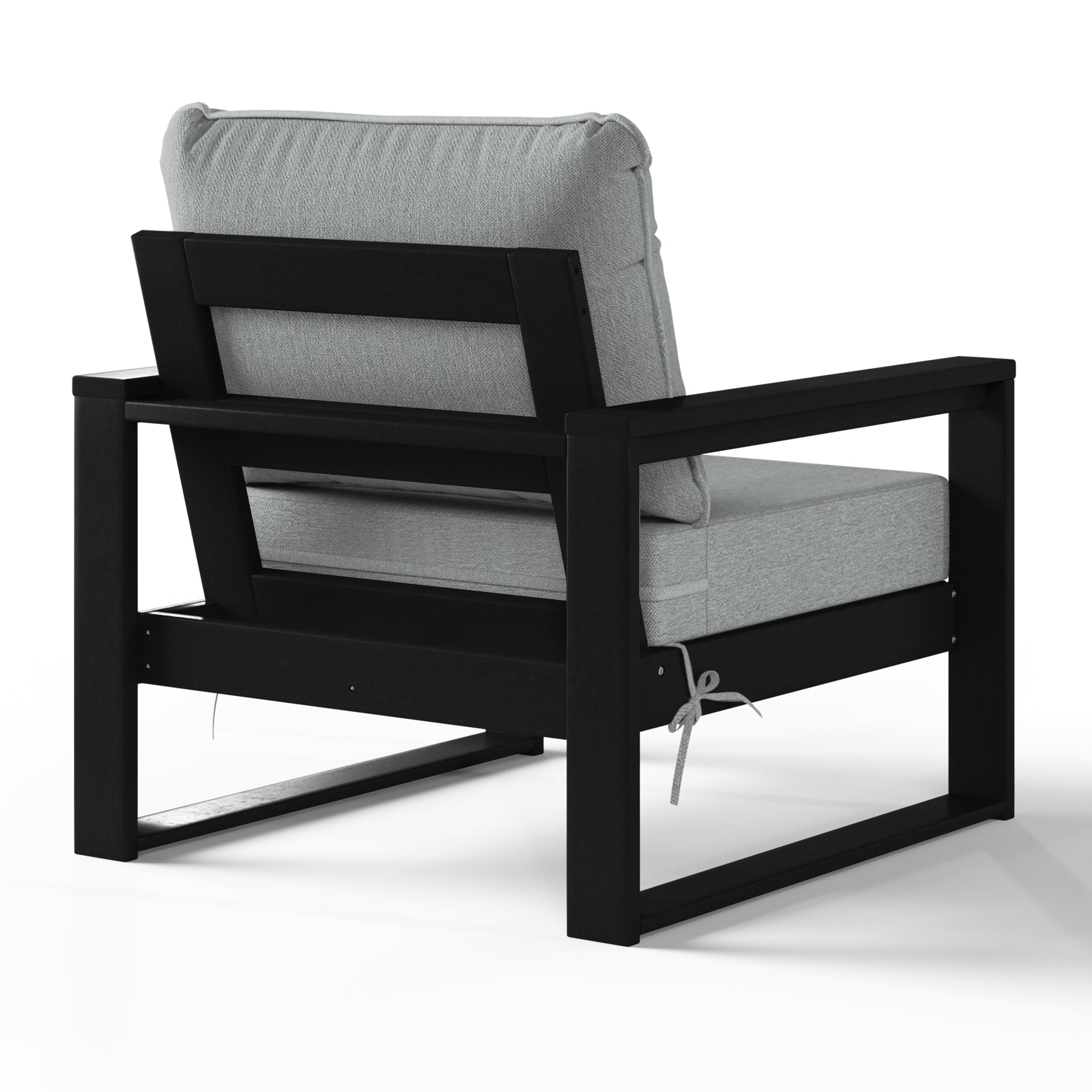 Montara Outdoor Modern HDPE Patio Club Chair with Waterproof Deep Seat Cushions (Set of 2)