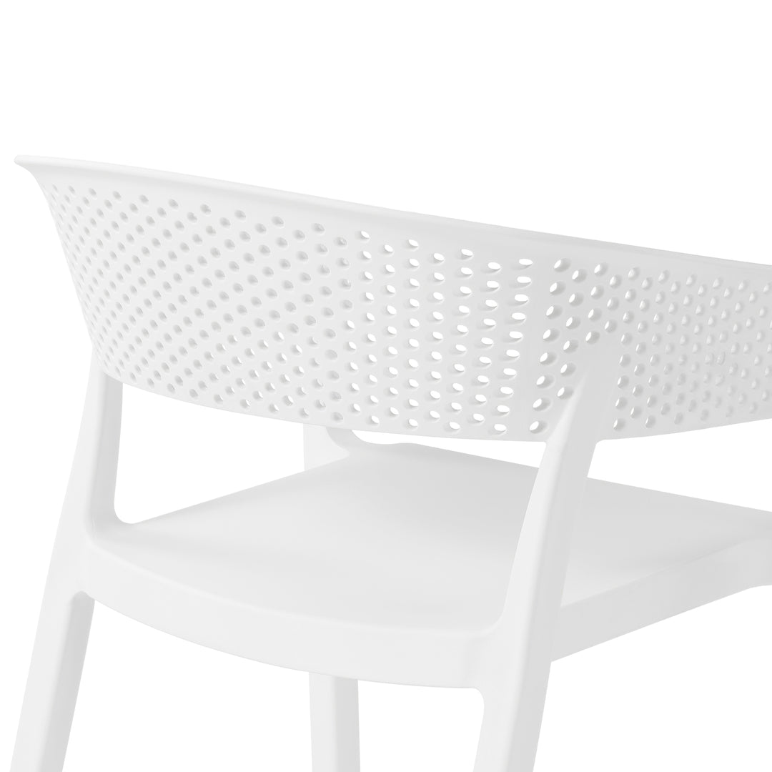 Playa Outdoor Modern Stackable Plastic Resin Patio Dining Armchair (Set of 2)