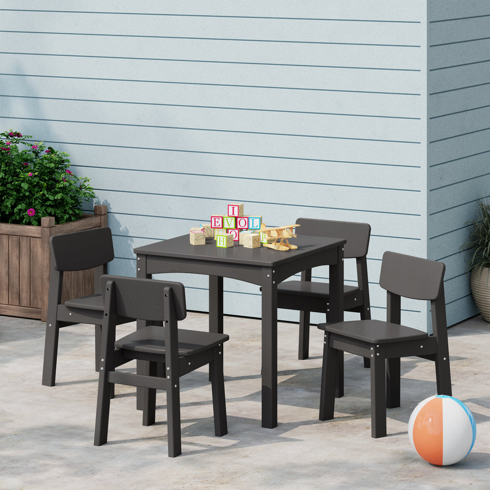 Treehouse Kids 5-Piece Modern HDPE Dining Table and Chairs Set