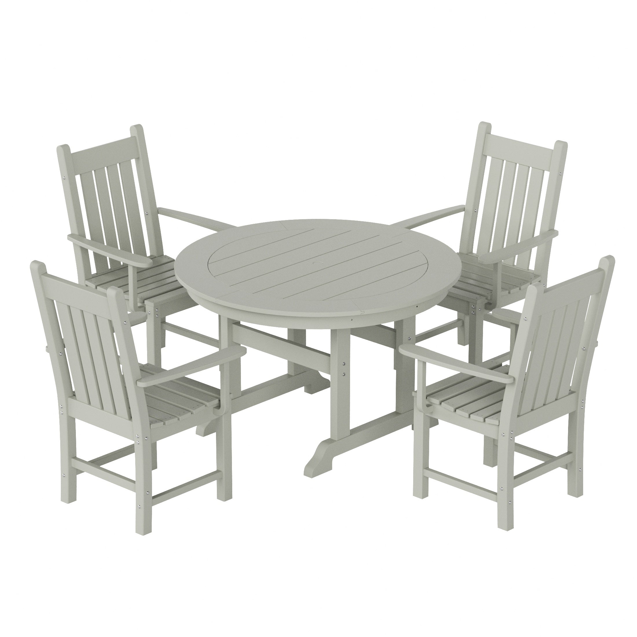 Malibu 5 Piece Outdoor Patio Dining Set Outdoor Round Table and Armchair Set