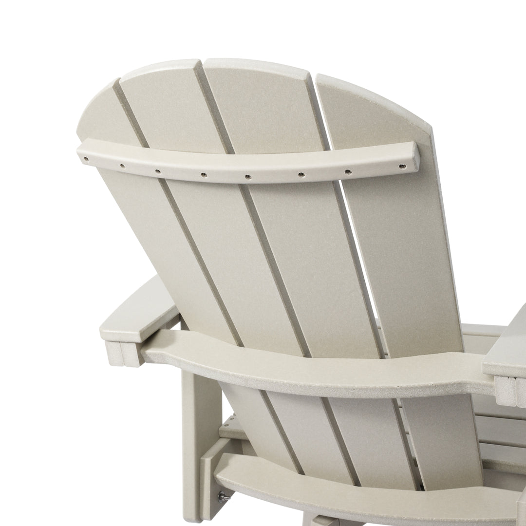 Malibu Outdoor HDPE  Tall Adirondack Counter Height Bar Chair With Cup Holder