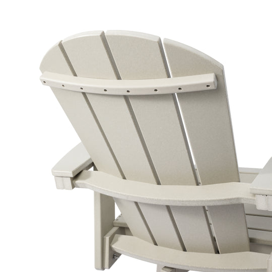 Malibu Outdoor HDPE  Tall Adirondack Counter Height Bar Chair With Cup Holder