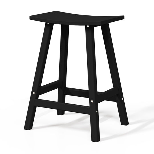 Malibu 24" HDPE Outdoor Patio Counter Height Bar Stools (Set of 2)