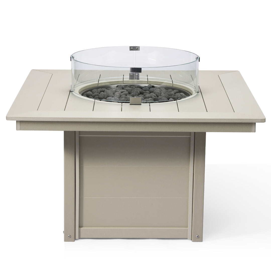 Helios 42" Modern Outdoor Patio Propane Square Fire Pit Table