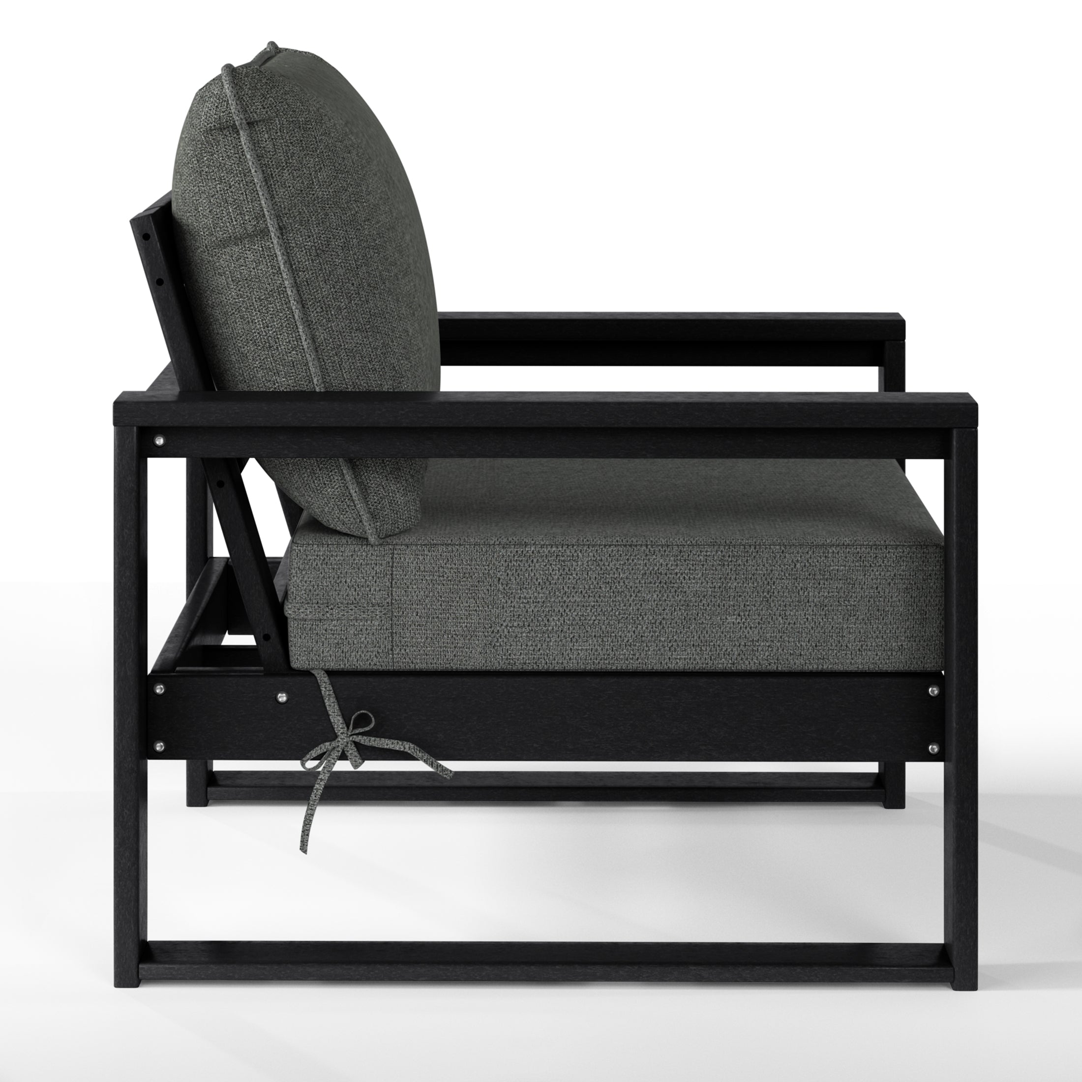 Montara Outdoor Modern HDPE Patio Club Chair with Waterproof Deep Seat Cushions (Set of 2)