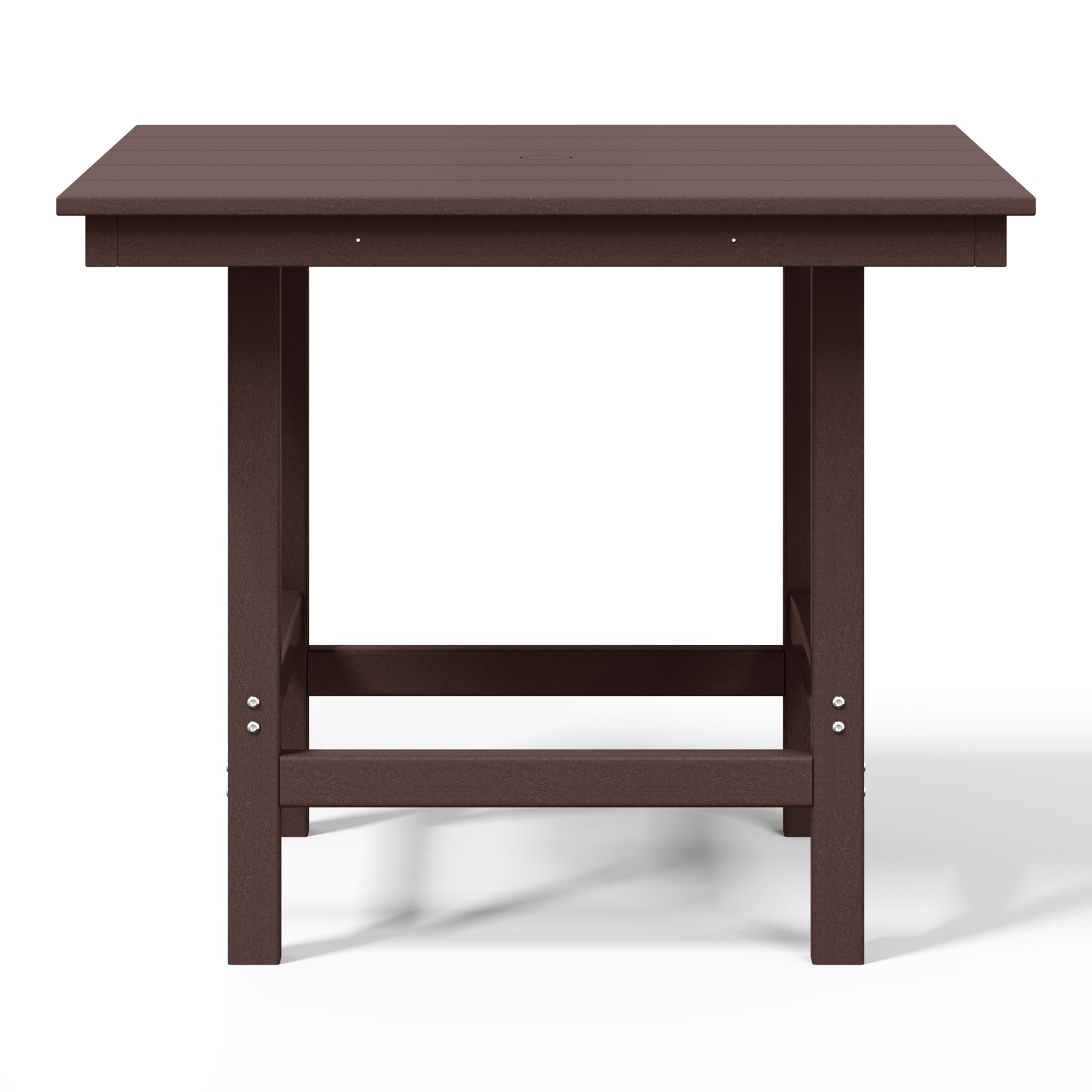 Ashore Outdoor HDPE 36" Square Patio Dining Table with Umbrella Hole