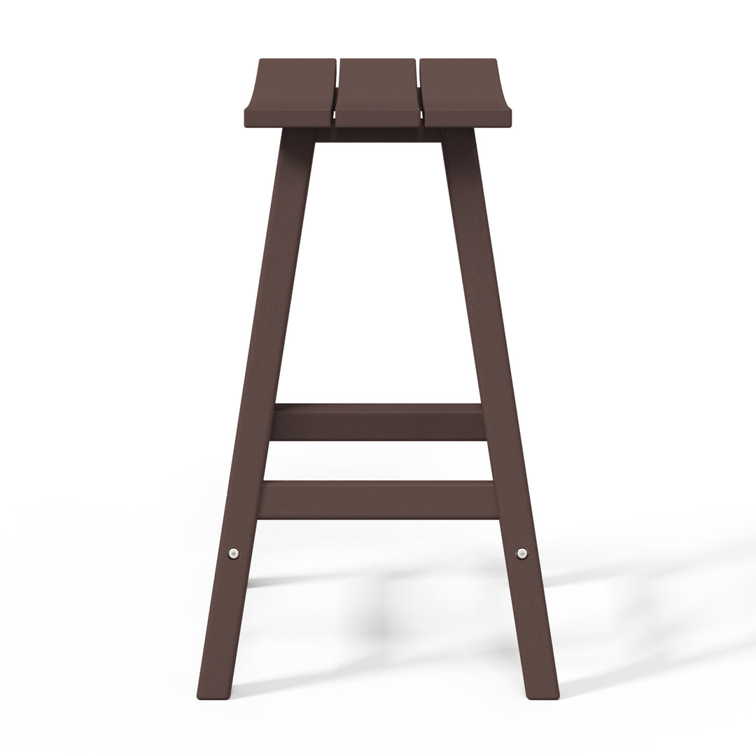 Malibu 24" HDPE Outdoor Patio Counter Height Bar Stools (Set of 3)