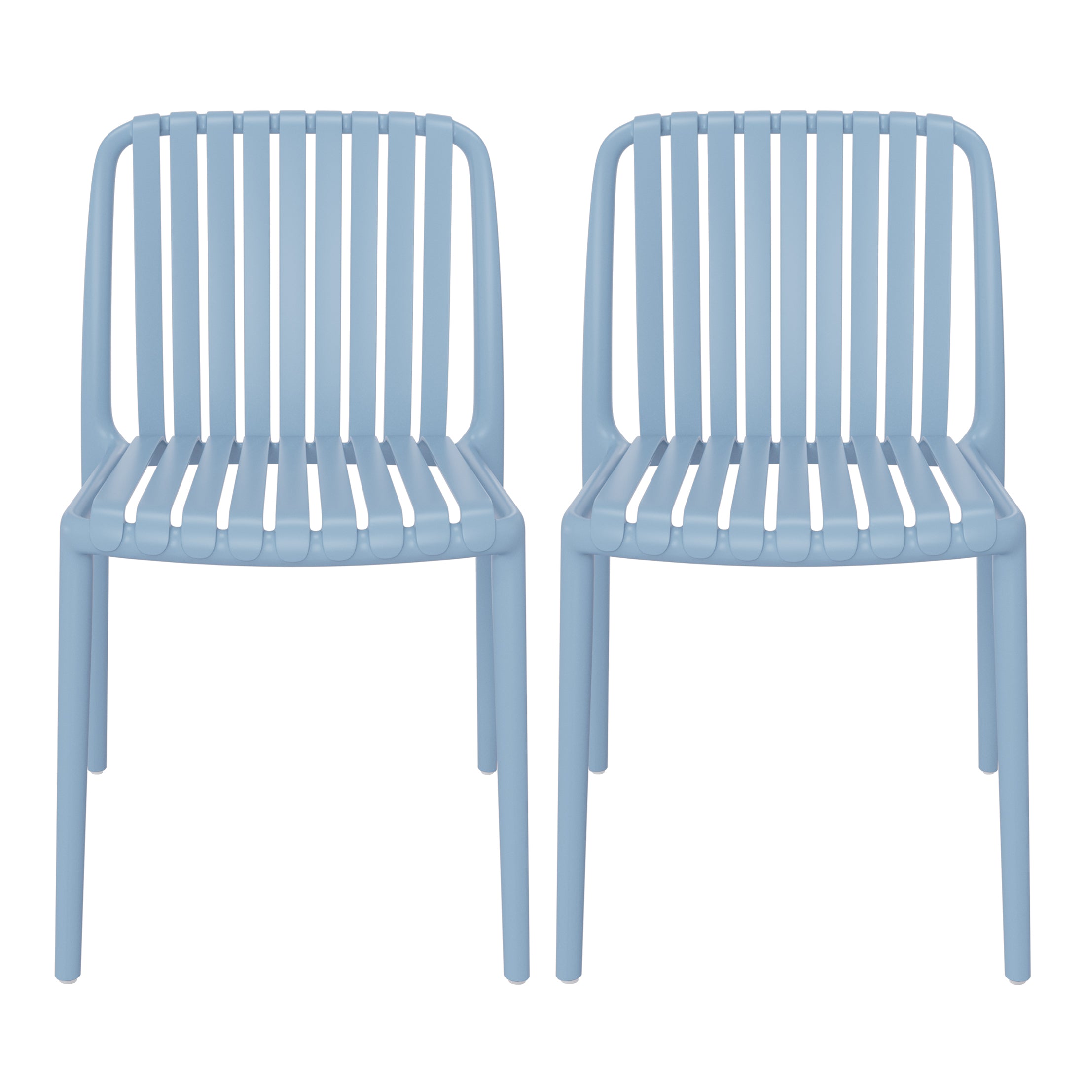 Playa Outdoor Stackable Polypropylene Plastic Dining Side Chairs (Set of 2)