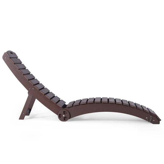 Outdoor HDPE In-Pool Patio Chaise Lounge Chair With Wheels
