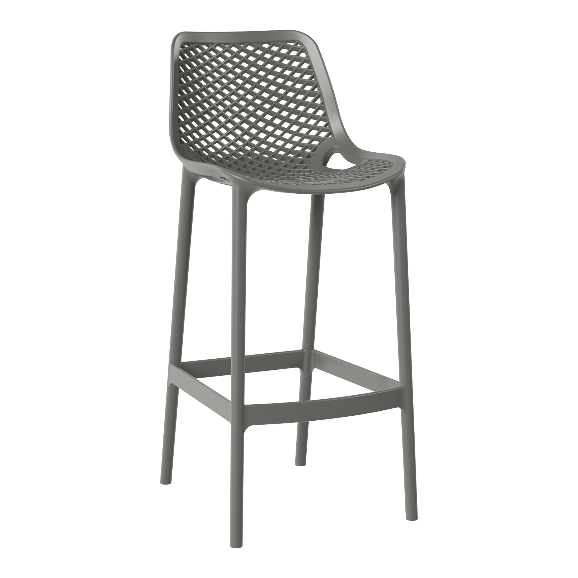 Playa 41.75" Outdoor Modern Polypropylene Plastic Patio Bar Height Stools (Set of 2)