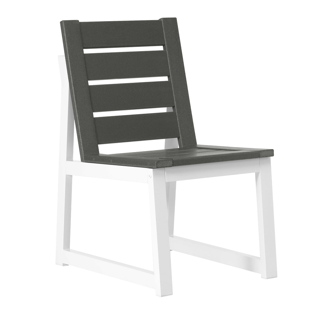 Cape May 9-Piece HDPE Outdoor Furniture Patio Dining Table With Umbrella Hole and Chairs Set For 8