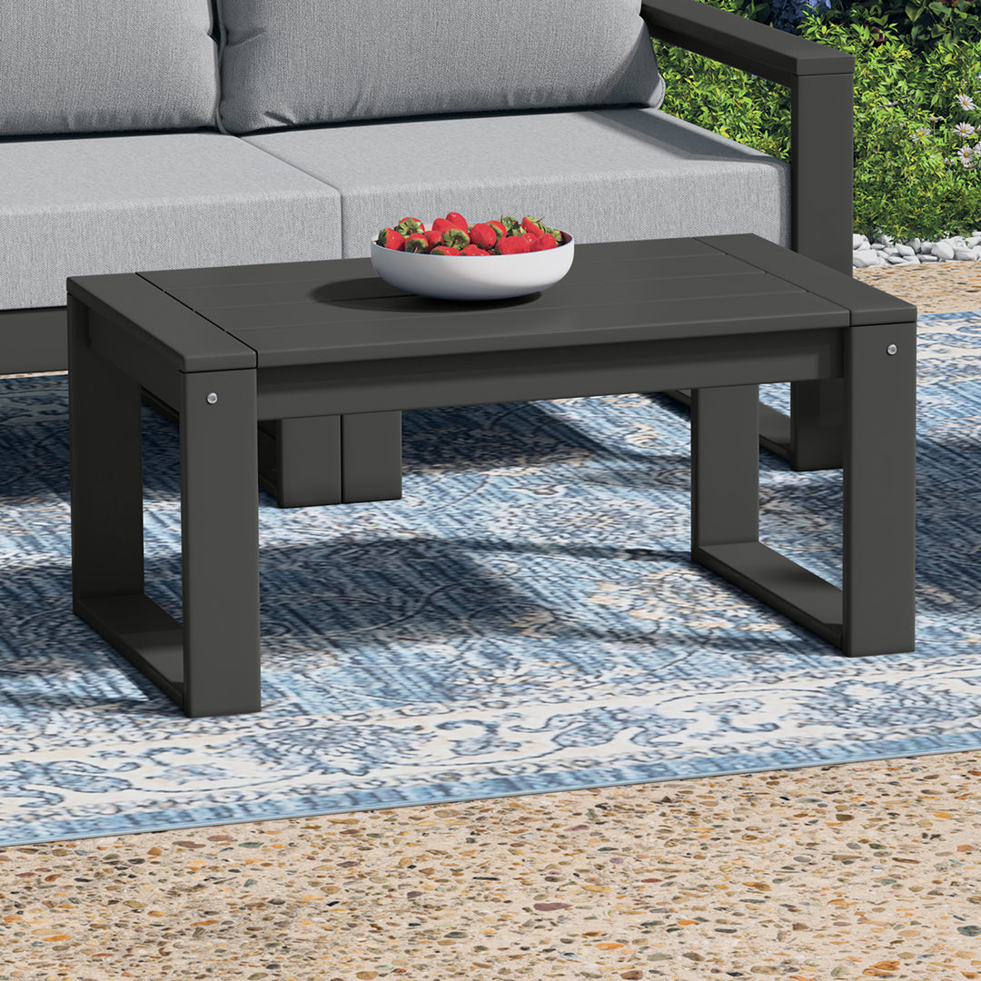 Modern Outdoor HDPE Rectangle Patio Coffee Table